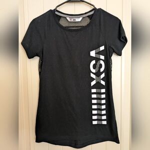Victoria's Secret Sport black netted back short sleeve